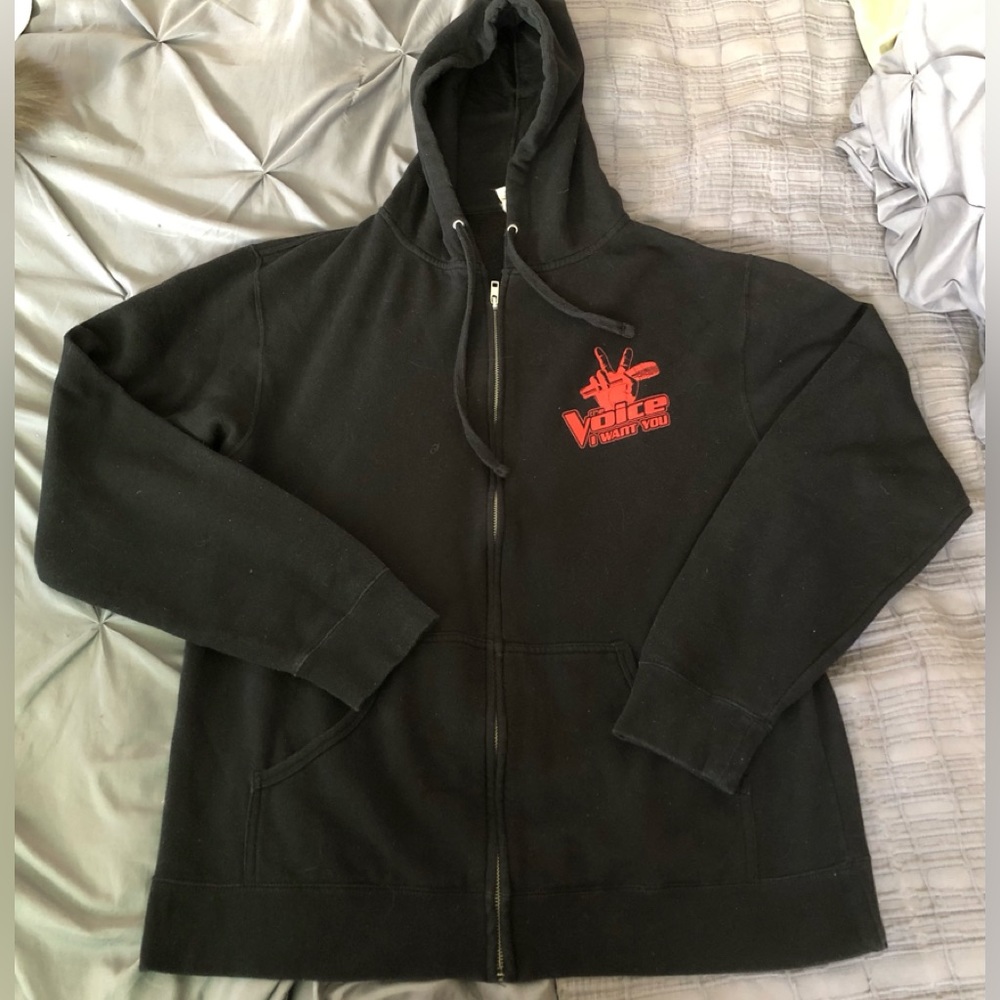 The VOICE TV Show “I WANT YOU” Hoodie Sweatshirt Mens sz L Contestant item NM